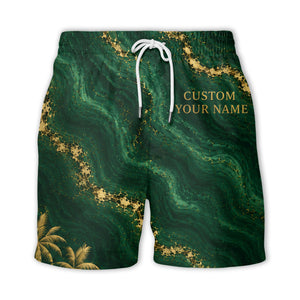 gold palm trees over emerald ocean waves cruise ship hawaiian shirt