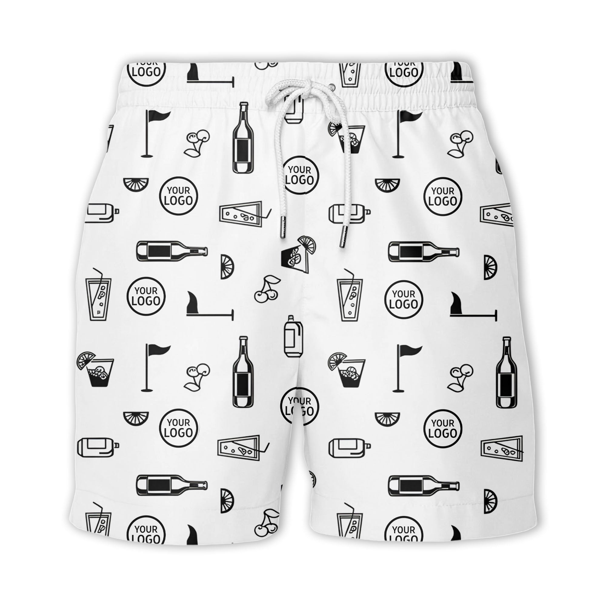 golf course cocktail party repeating illustrations hawaiian shirt for men