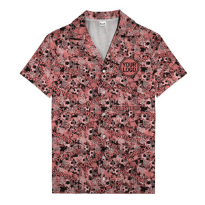 hexagon dot repeating custom text abstract geometric hawaiian shirt