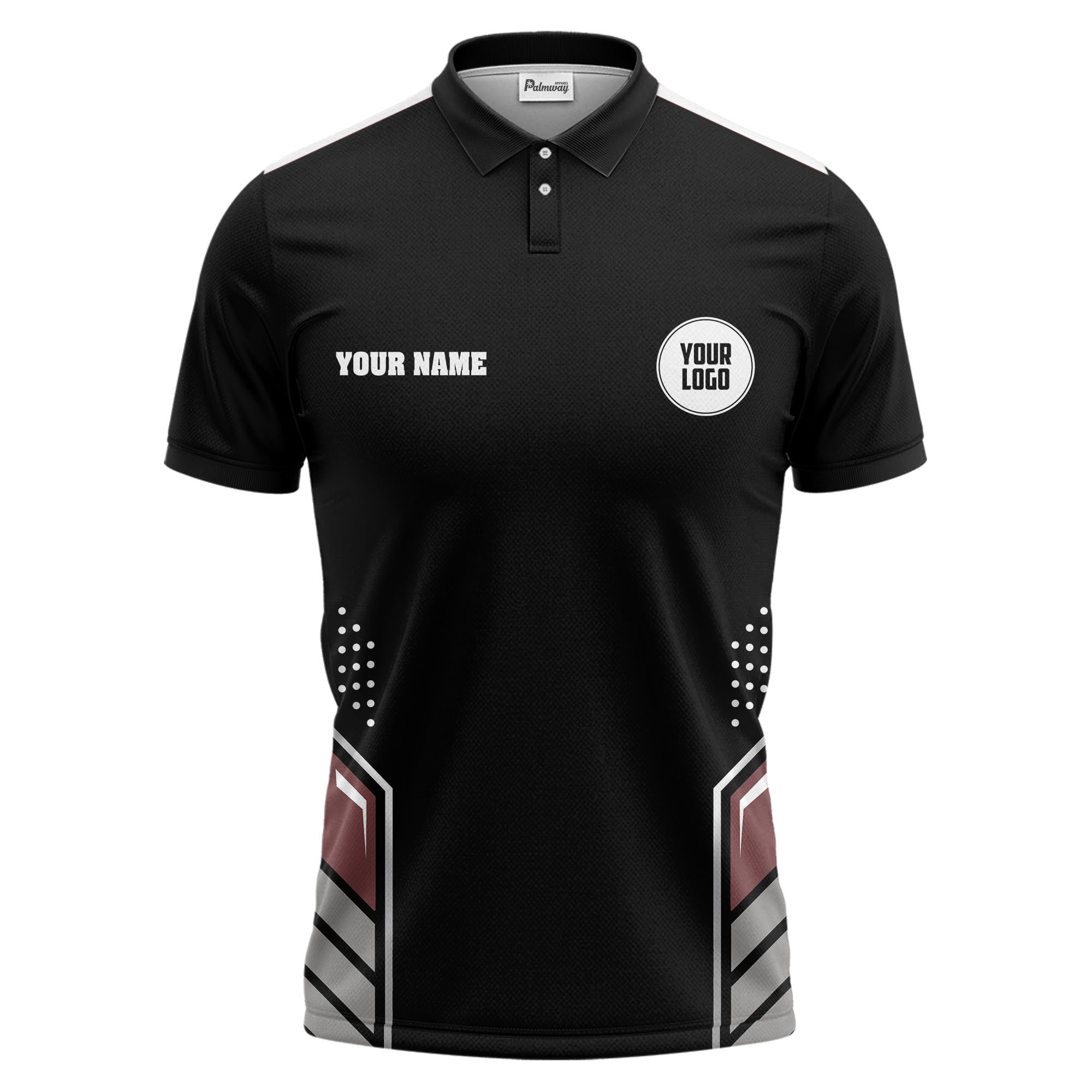 hexagon dots geometric athletic polo shirt for modern sport style
