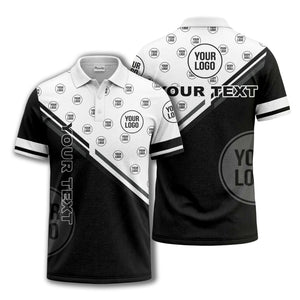 logo repeat diagonal stripe customizable polo shirt for teams