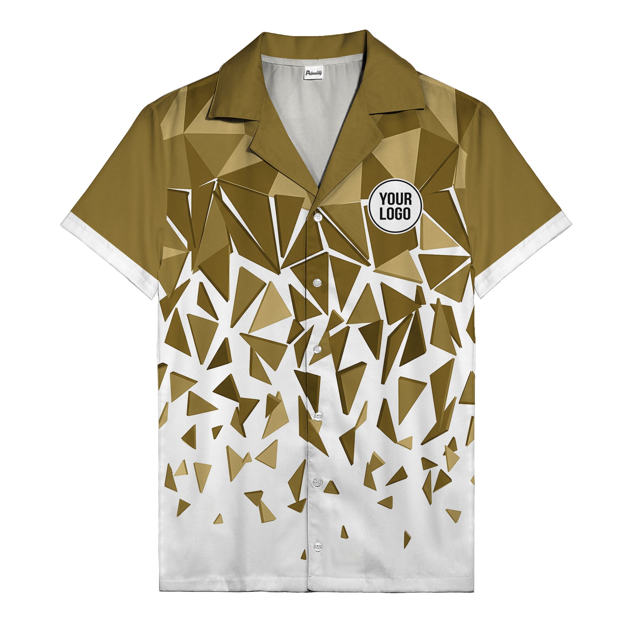 modern abstract triangular geometric hawaiian shirt for men