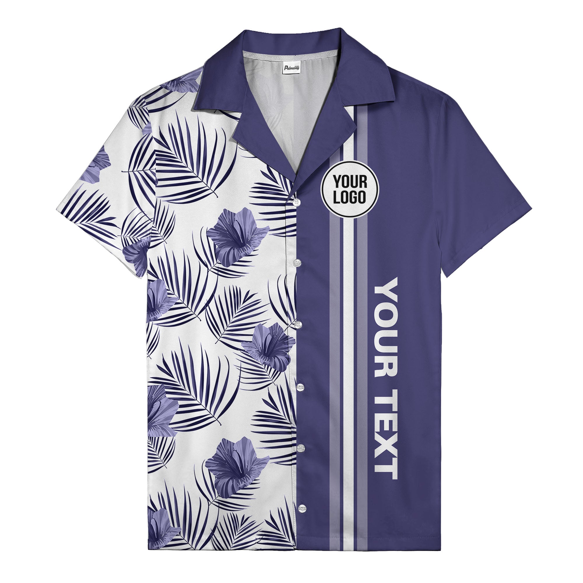 jet black monochrome tropical floral leaves hawaiian shirt for men