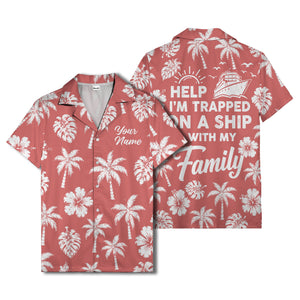 monochrome palm trees and hibiscus hawaiian shirt for men