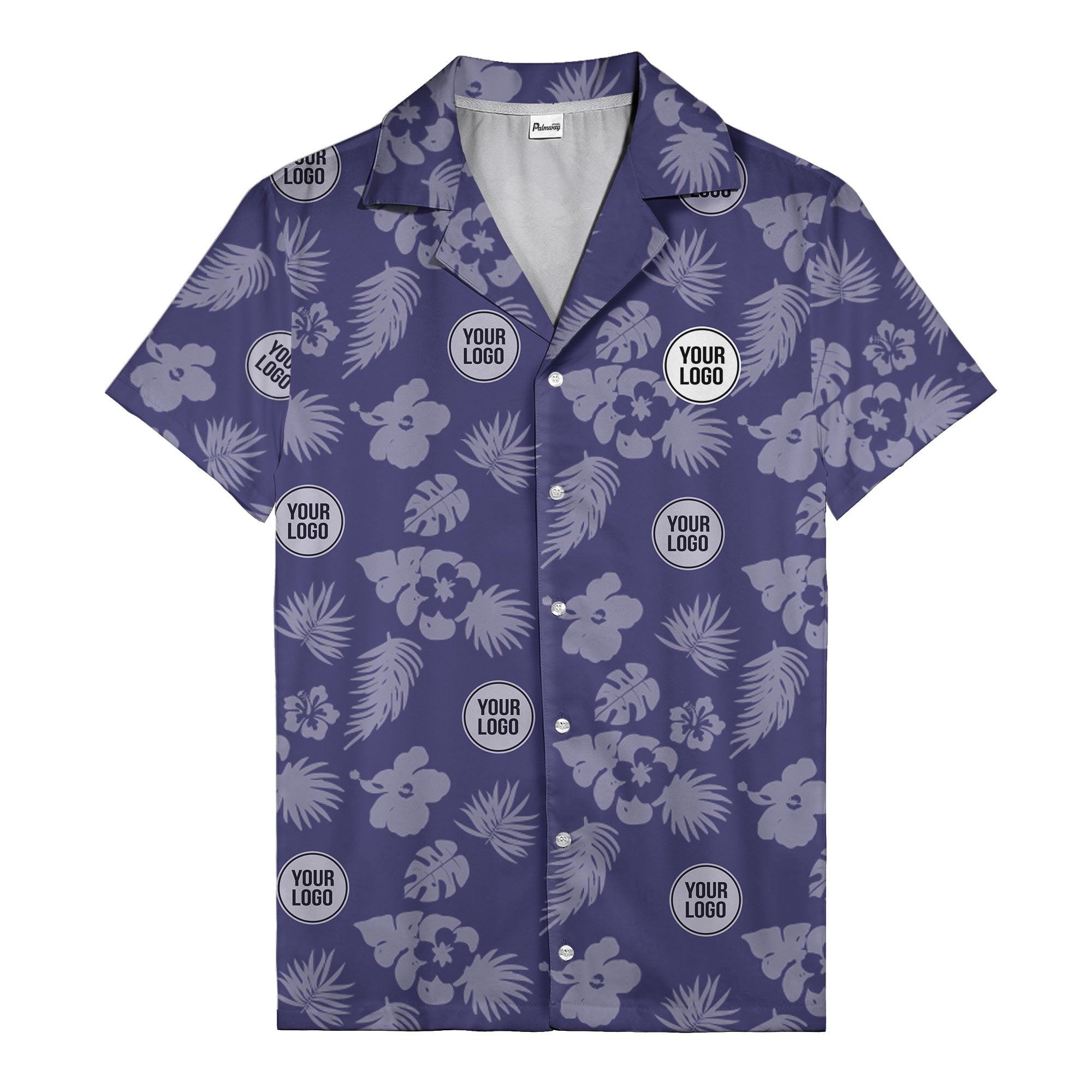 monochrome tropical flowers and leaves hawaiian shirt for men