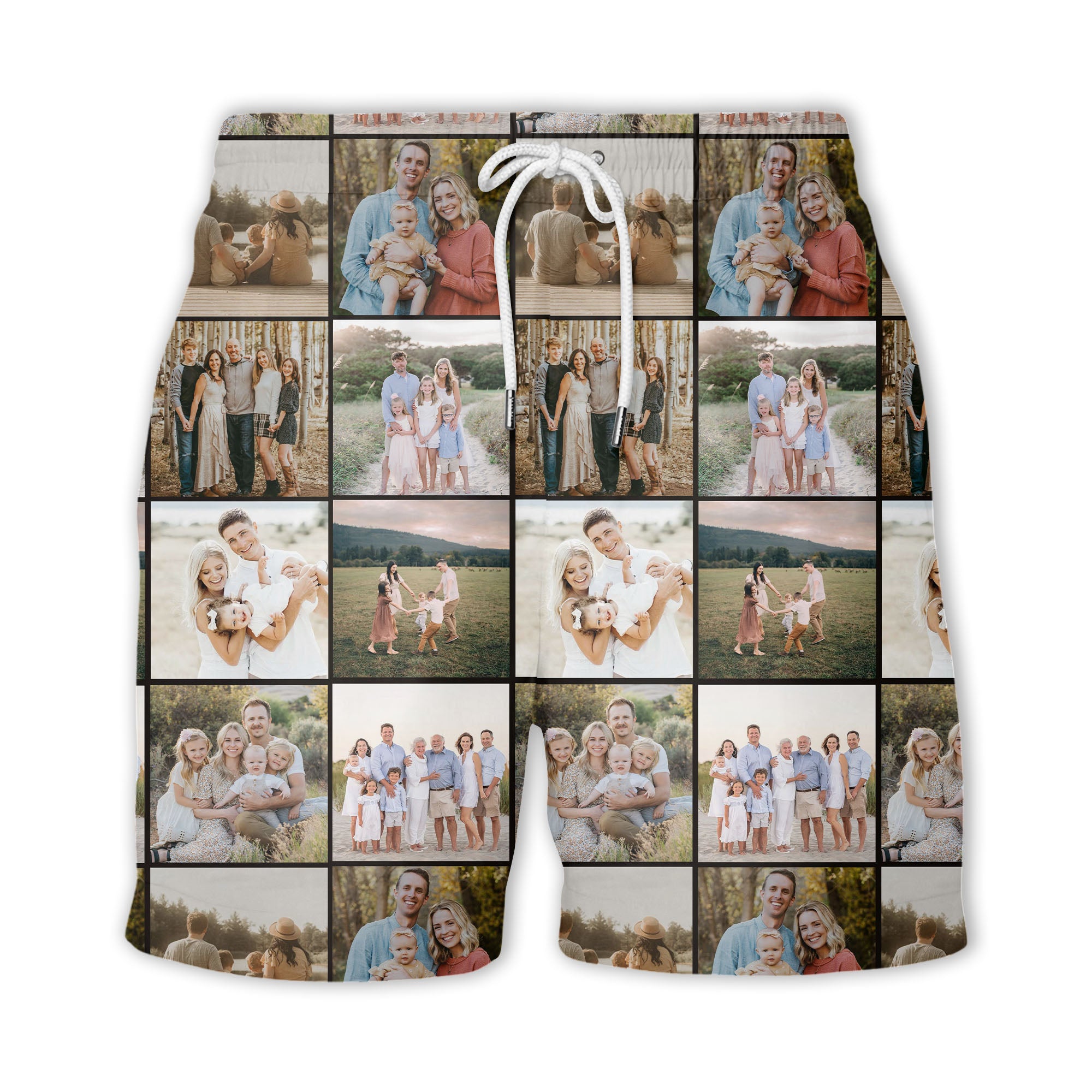 nostalgic family photo collage hawaiian shirt for men