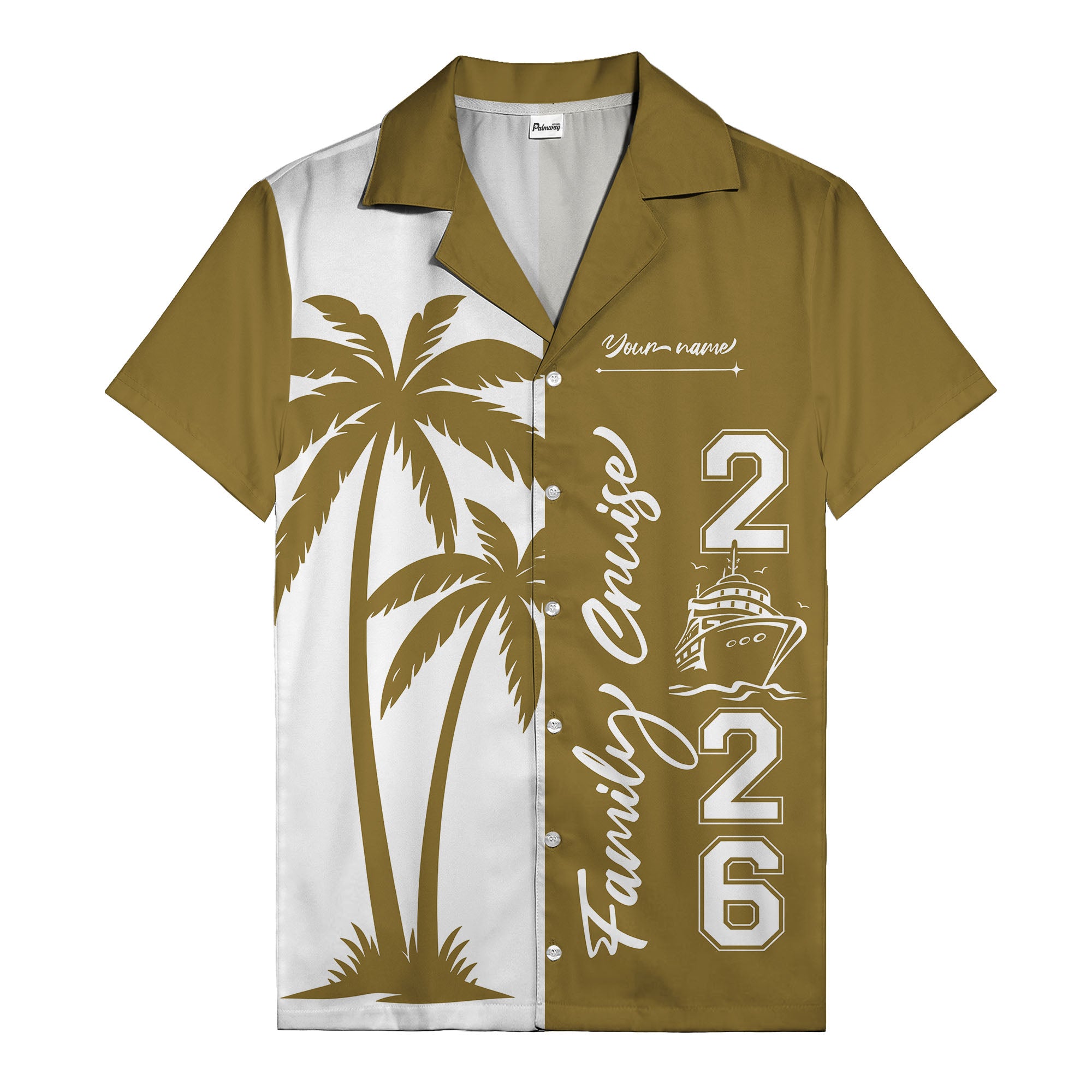 palm tree cruise ship family vacation graphic hawaiian shirt