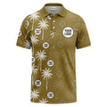 palm trees & custom logo circle repeat graphic polo shirt