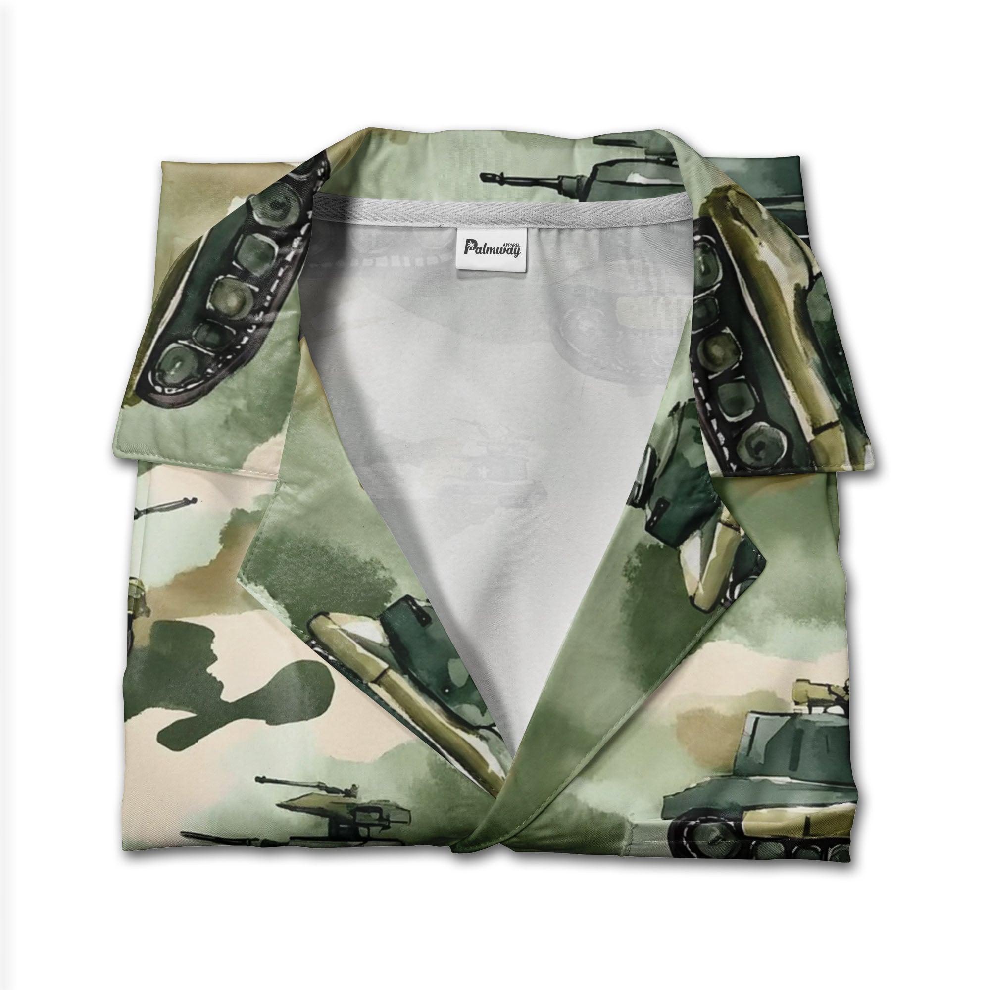 Patriotic Army Tank & Soldiers Hawaiian Shirt – Camo Military Design