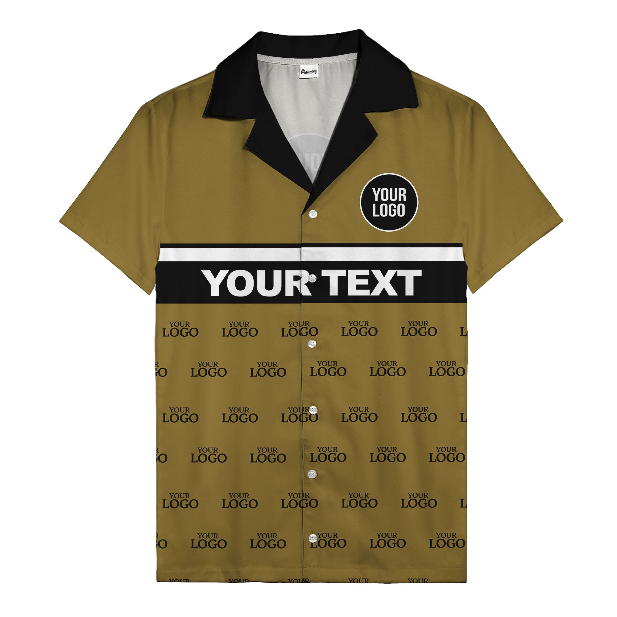 personalized logo & text striped hawaiian shirt for teams