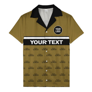 personalized logo & text striped hawaiian shirt for teams