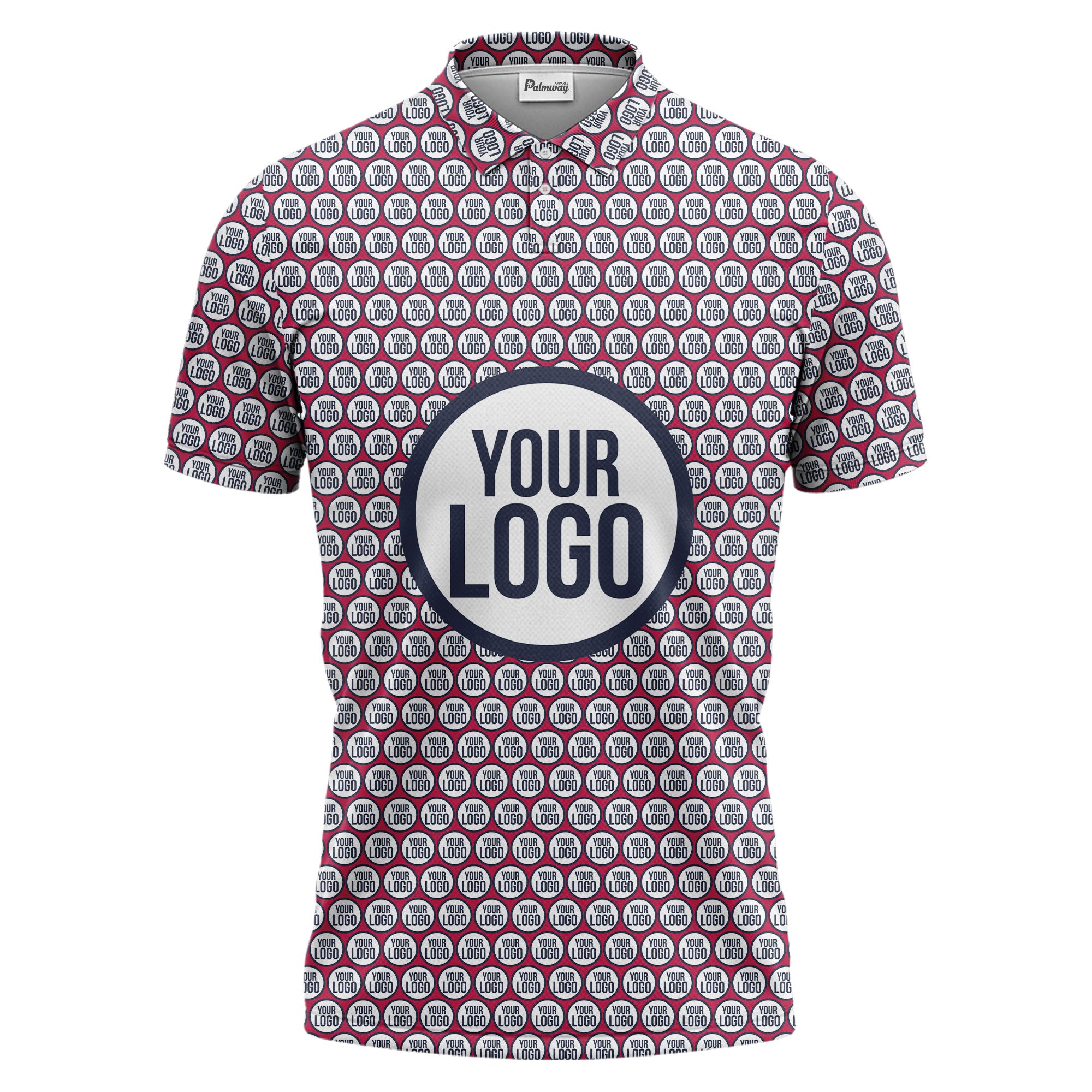 Repeating Personalized Logo Polo Shirt With Custom Text & Illustrated Icons