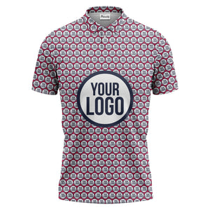 Repeating Personalized Logo Polo Shirt With Custom Text & Illustrated Icons