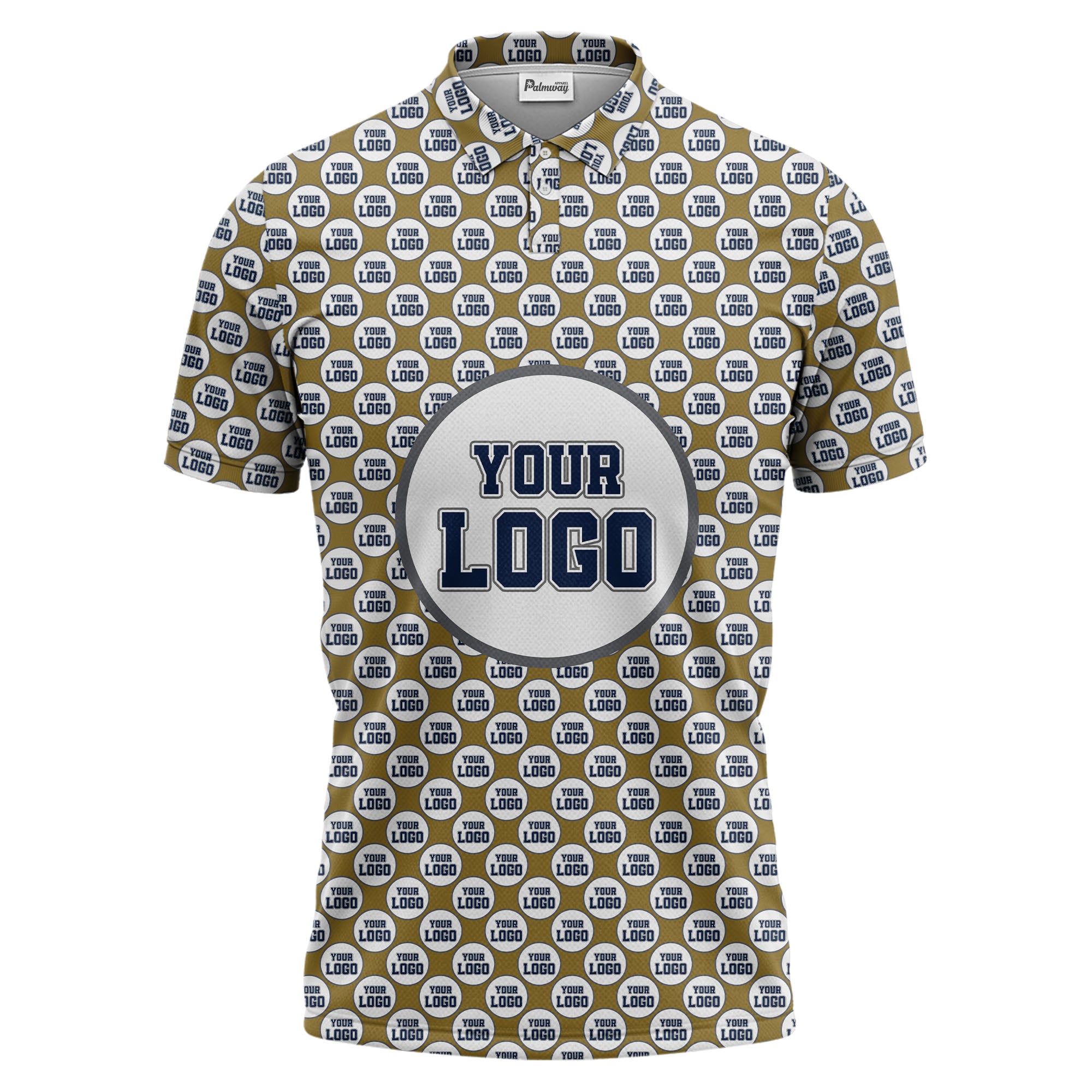 Repeating Personalized Logo Polo Shirt With Custom Text & Illustrated Icons