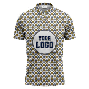 Repeating Personalized Logo Polo Shirt With Custom Text & Illustrated Icons