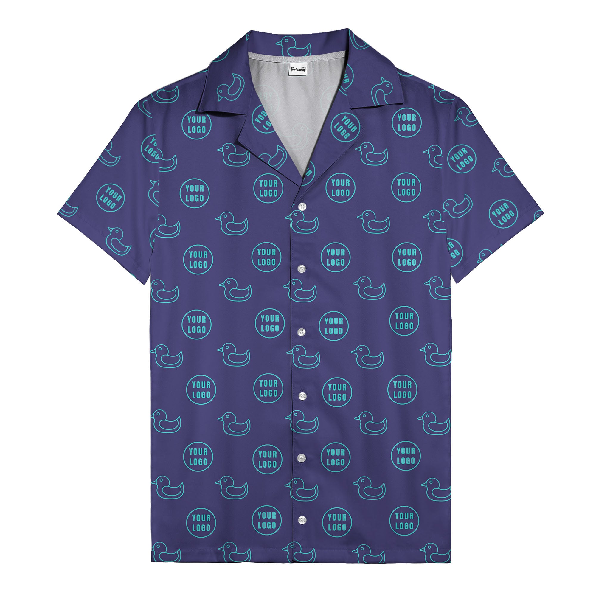 rubber duck & custom logo repeat pattern hawaiian shirt