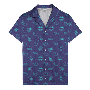 rubber duck & custom logo repeat pattern hawaiian shirt