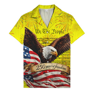 soaring bald eagle fireworks american flag hawaiian shirt for men