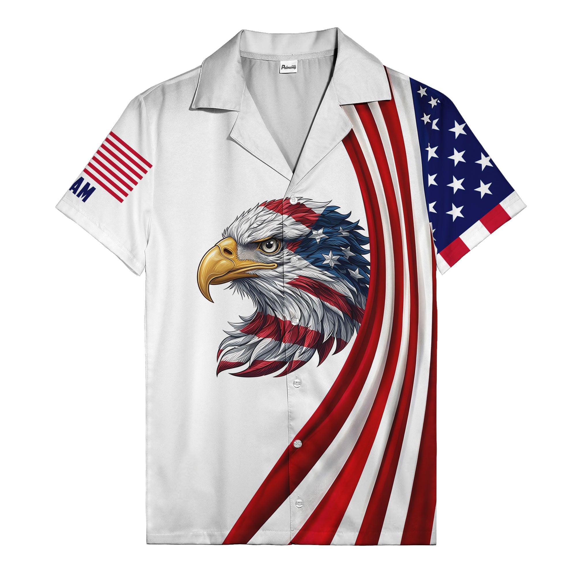 soaring stars and stripes eagle patriotic usa american flag hawaiian shirt for men