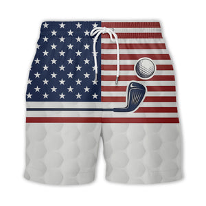 stars stripes golf clubs patriotic red white blue hawaiian shirt for men
