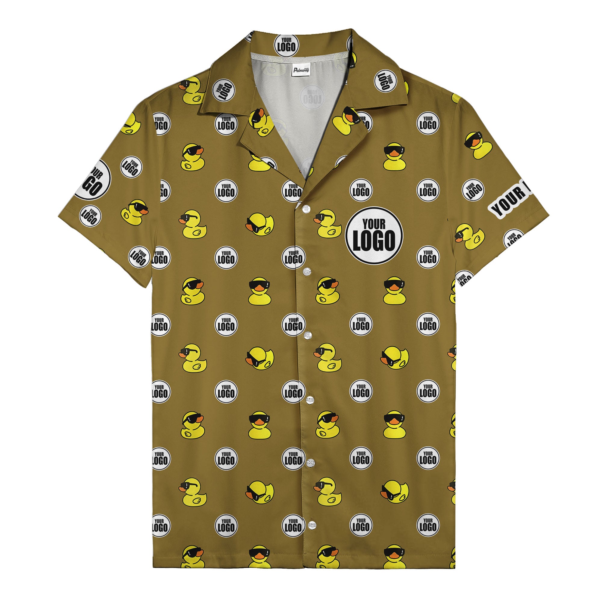 sunglass rubber duckies & custom logo circles fun hawaiian shirt for men