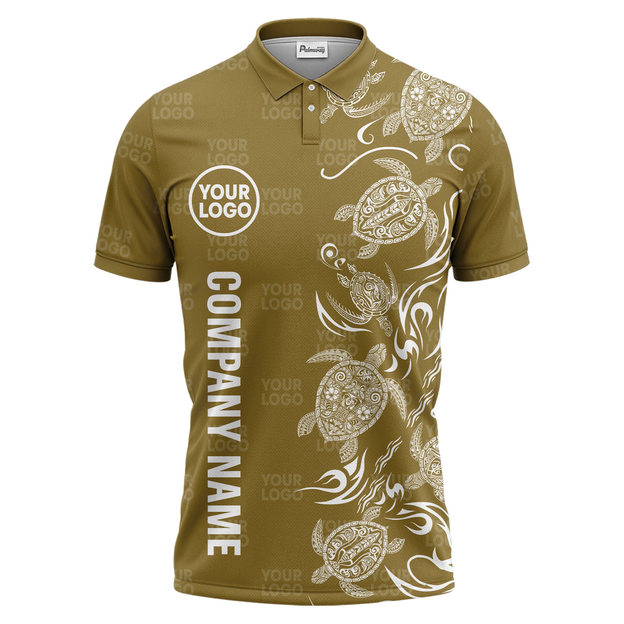 tribal sea turtle swirl black white artwork polo shirt for beach days