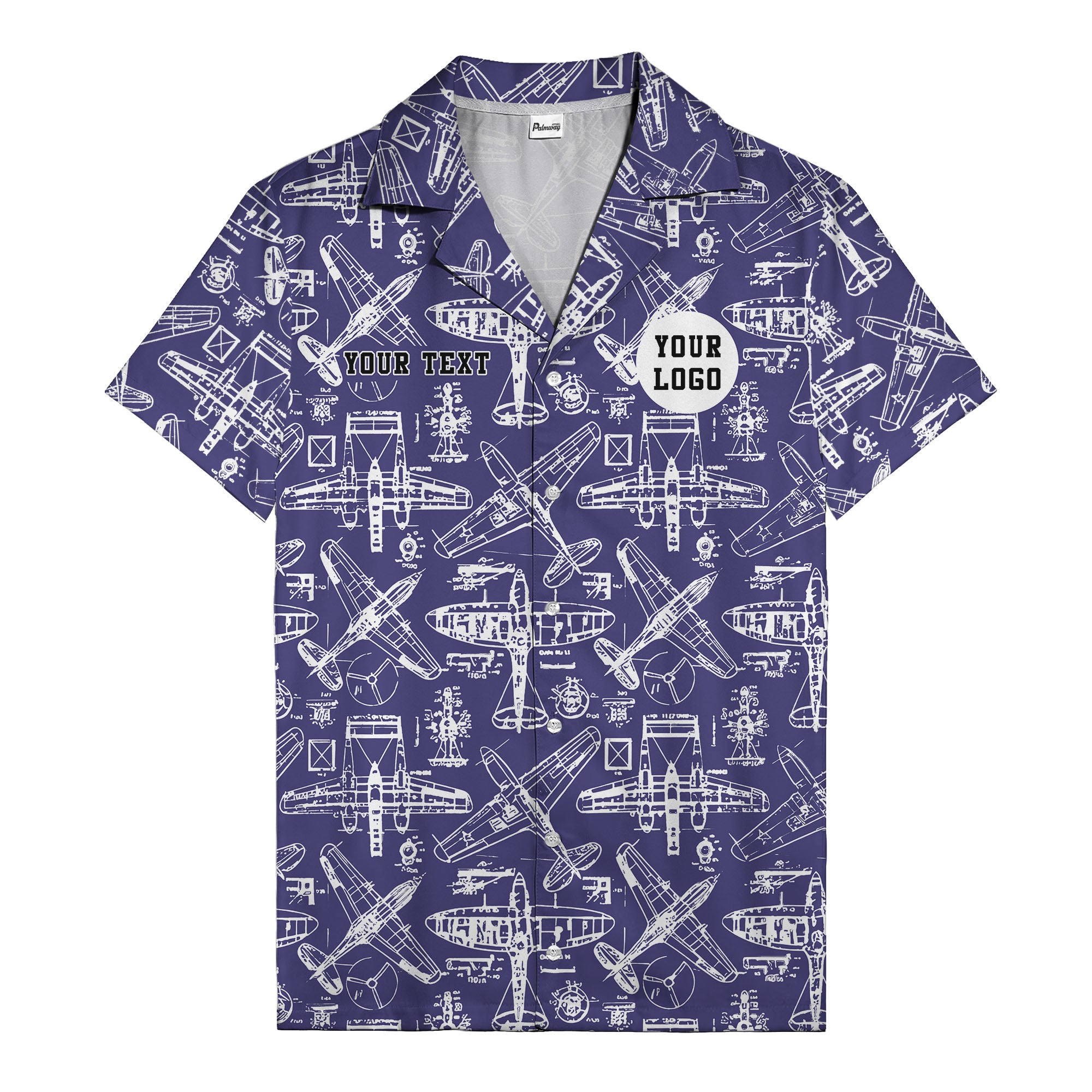 vintage airplane blueprint sketches propeller engine hawaiian shirt