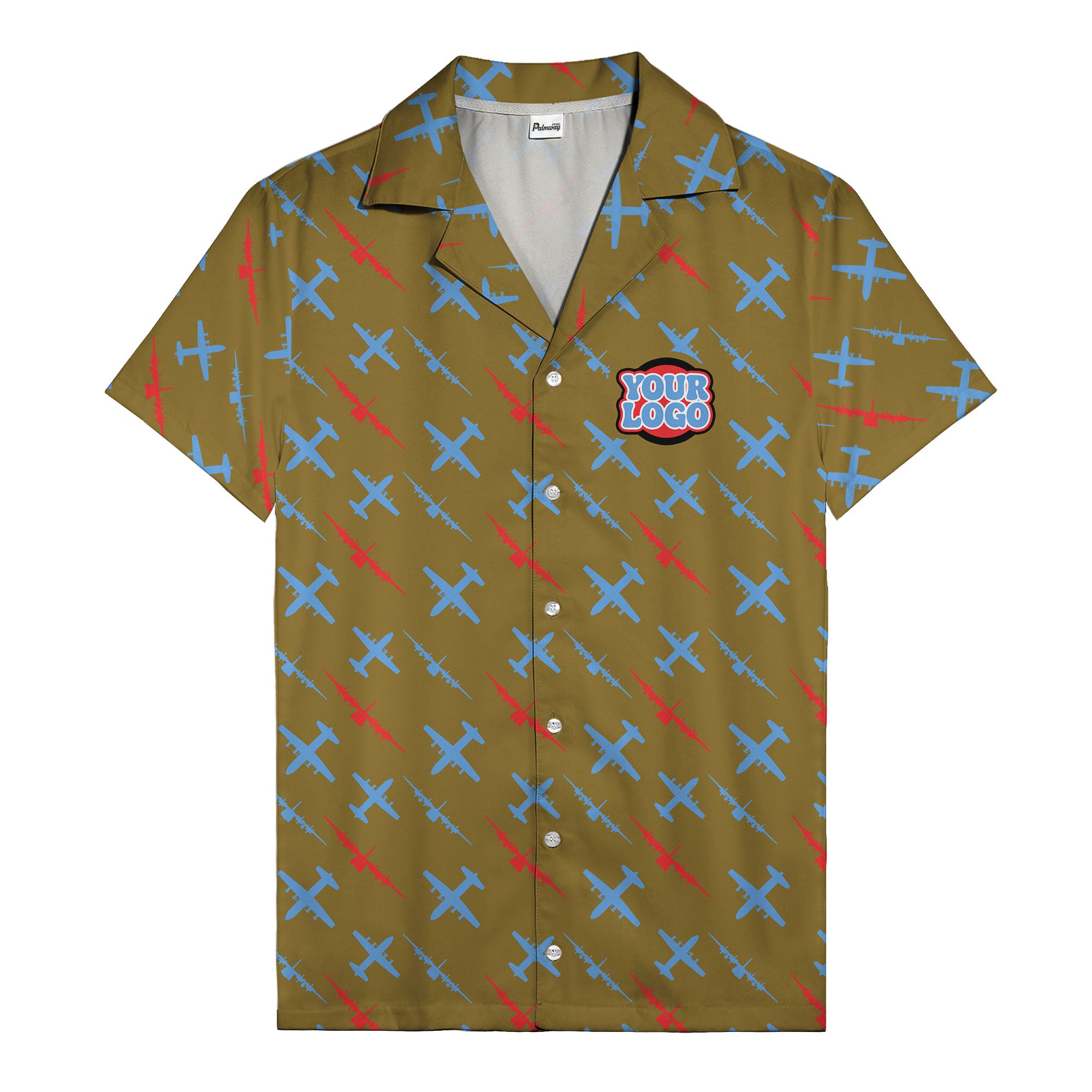 vintage airplane repeat pattern hawaiian shirt for aviation fans
