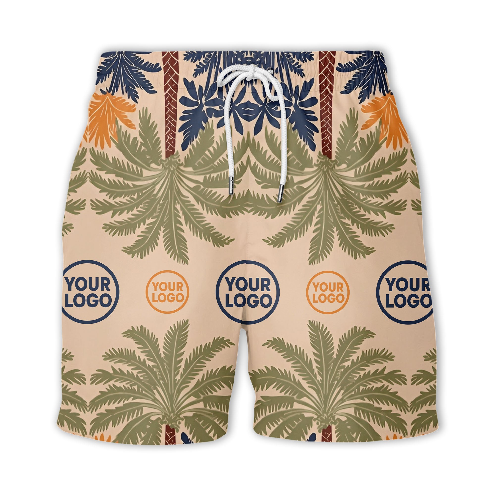 vintage illustrated palm tree oasis repeat hawaiian shirt