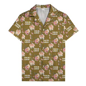 watercolor floral d20 dice hawaiian shirt with custom logo space