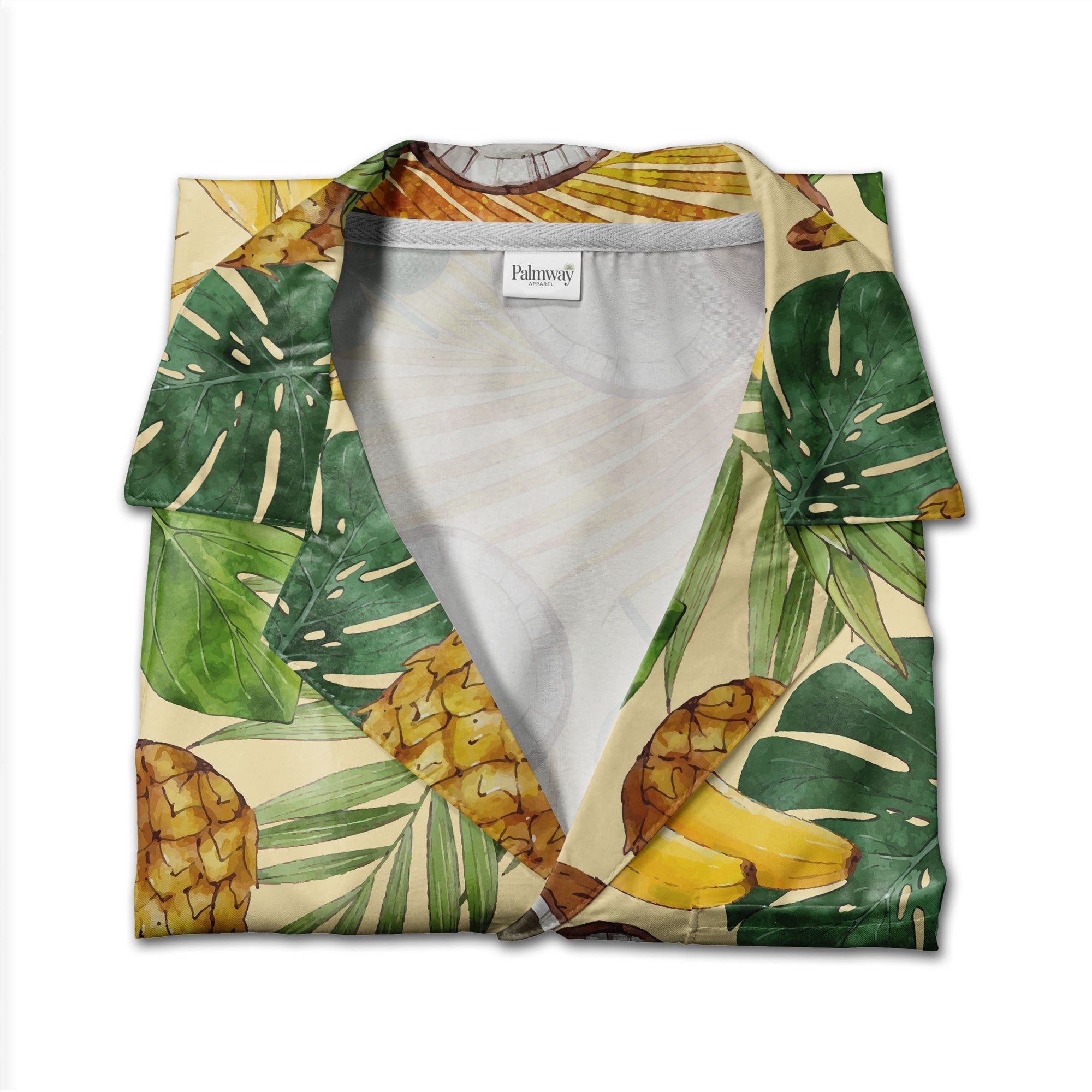 Watercolor Pineapple Hawaiian Shirt with Bananas and Coconuts