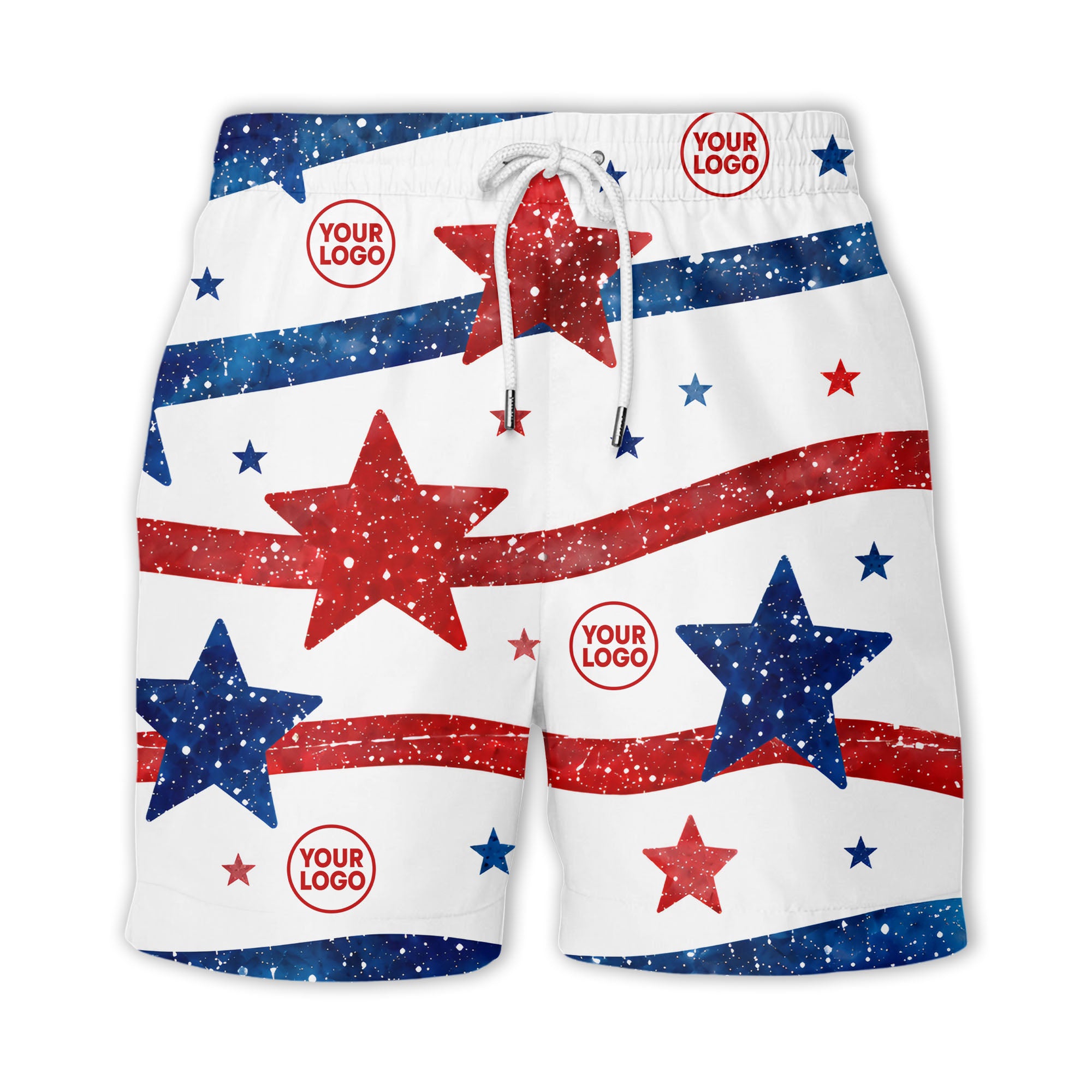 watercolor stars & stripes american flag hawaiian shirt for men