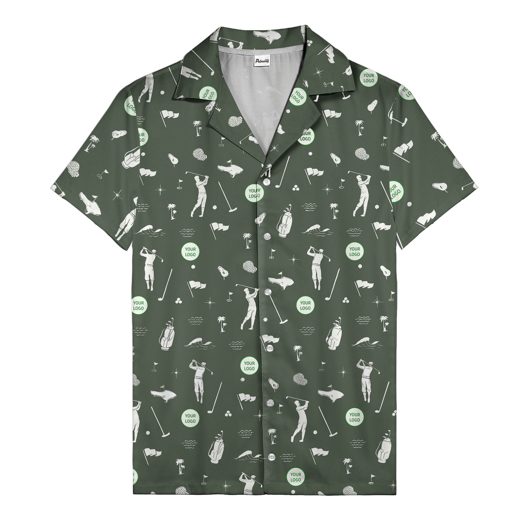 Whimsical Golfers Palm Wave Hawaiian Shirt Aloha Button Down Shirt