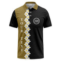 White Blooms & Vertical Custom Text Repeat Men's Polo Shirt