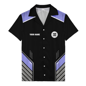 abstract black geometric dots & lines modern art hawaiian shirt for men