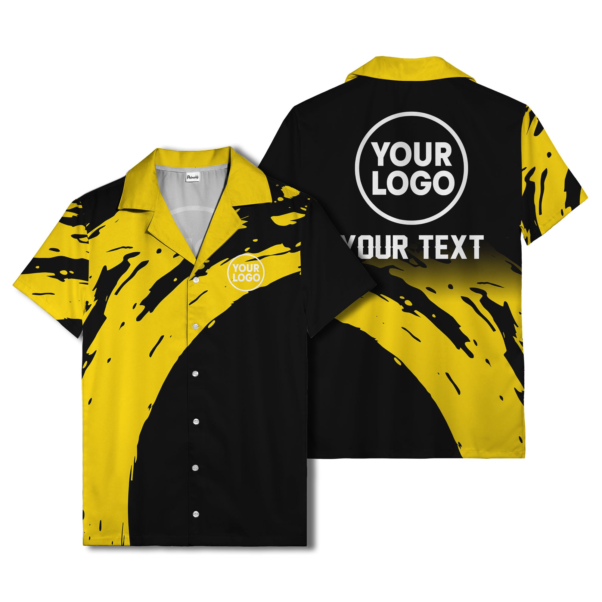 abstract paint splash modern art hawaiian shirt for men