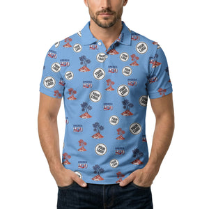 america 250 tropical islands palm flags illustrated patriotic polo shirt for men