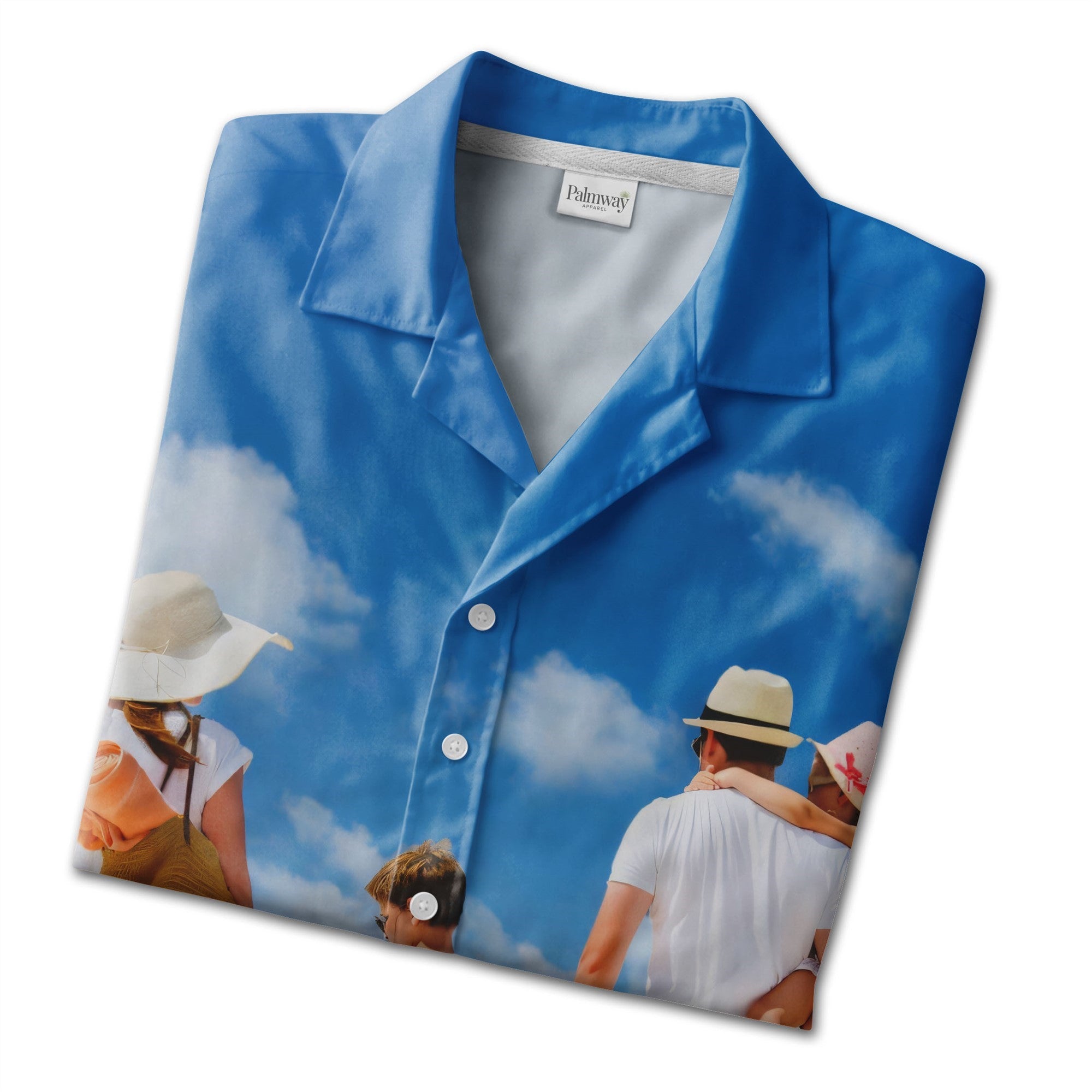 Beach Family Portrait Hawaiian Shirt with Turquoise Ocean Waves