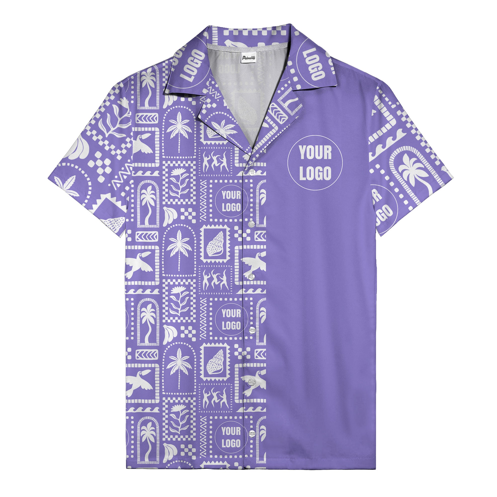 black palm trees & toucans graphic hawaiian shirt for men
