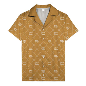 black & white quilted diamond custom logo hawaiian shirt