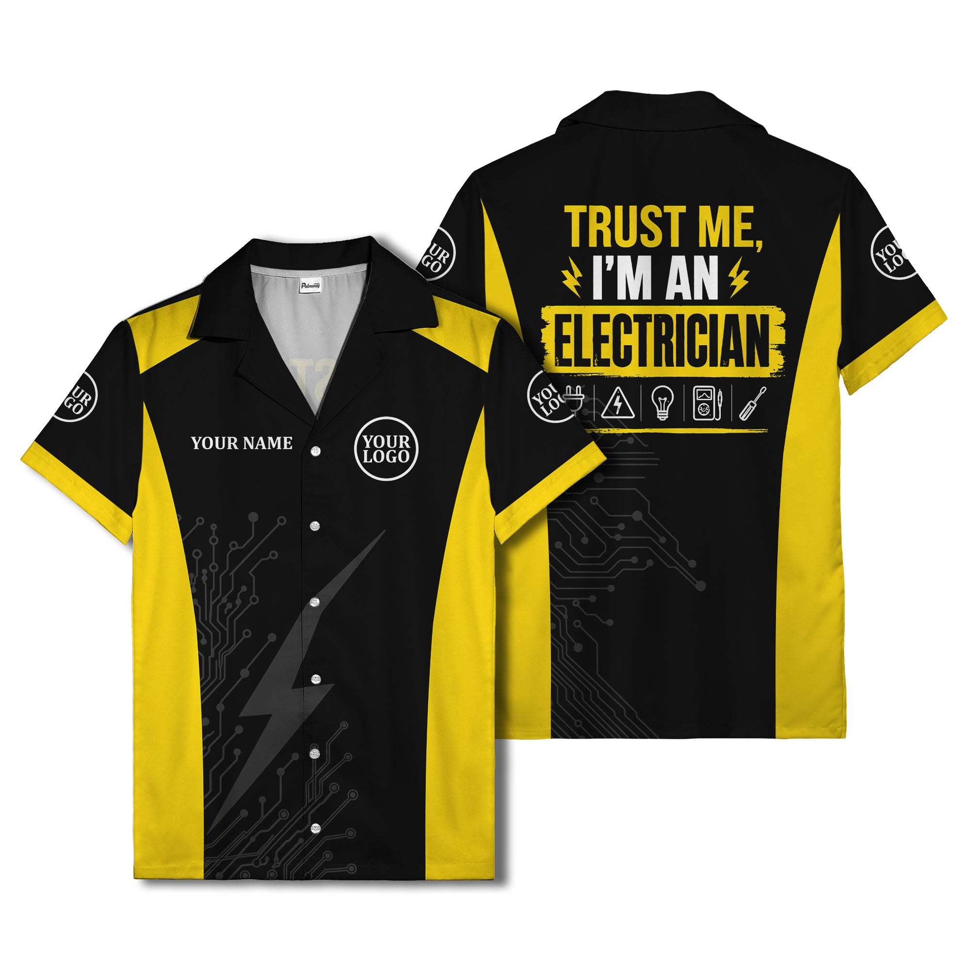 circuit board lightning bolt hawaiian shirt for tech lovers