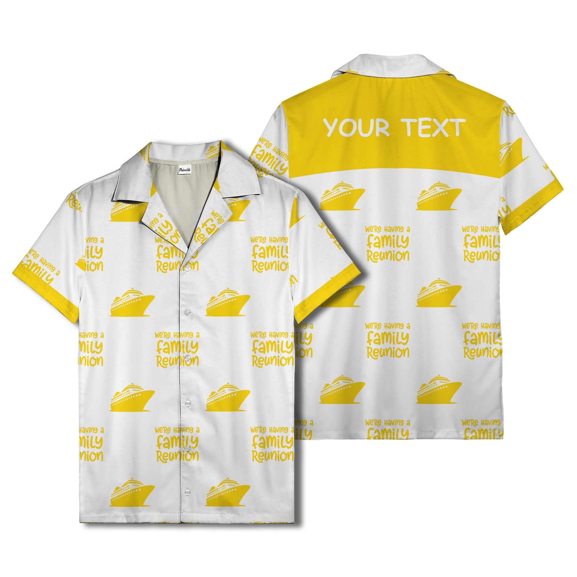 cruise ship silhouettes and family reunion text repeat hawaiian shirt