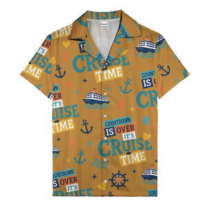 cruise ships & anchors cartoon fun hawaiian shirt for vacation
