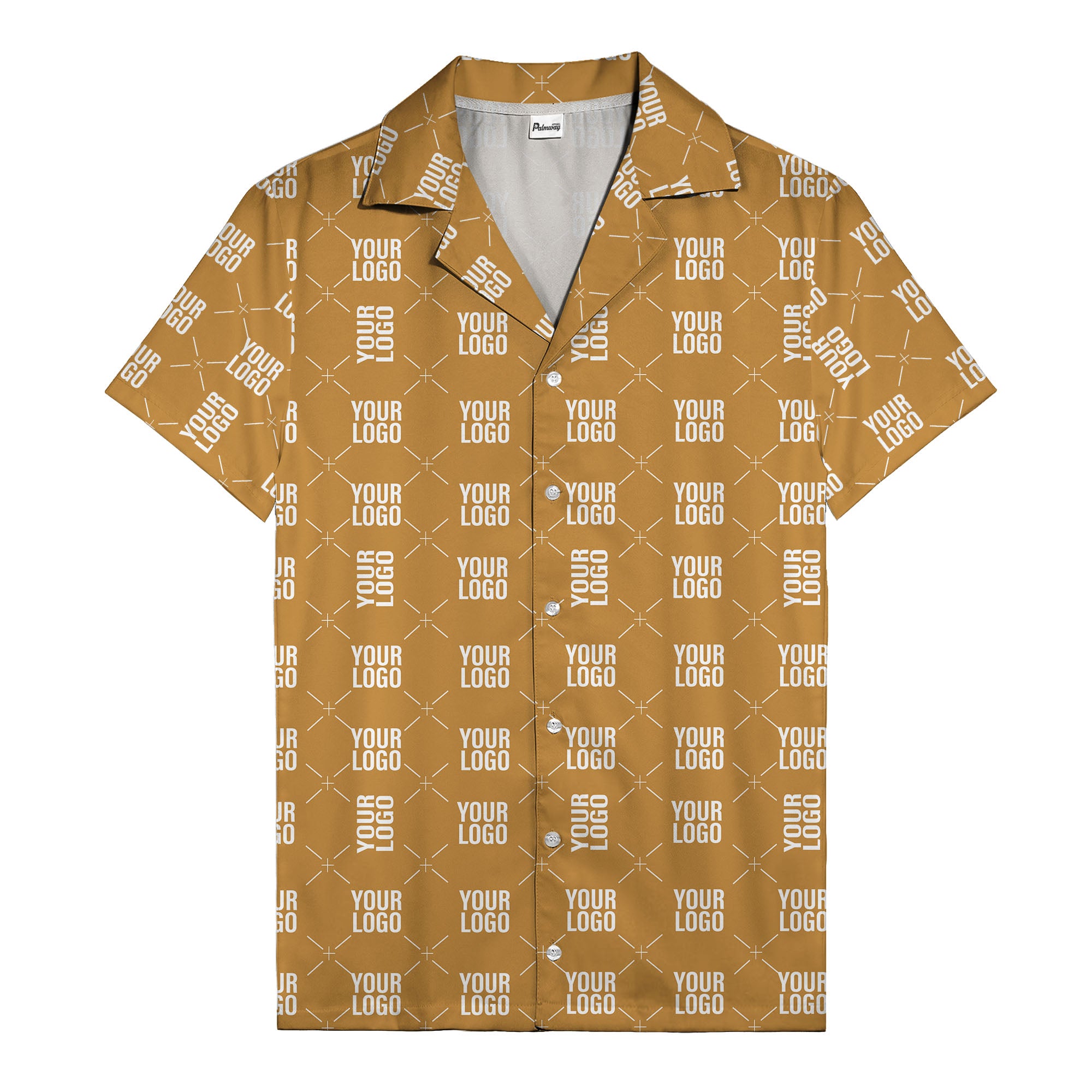 custom logo diamond repeat monochrome hawaiian shirt for men