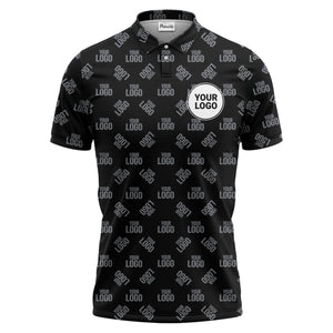 custom logo monogram all over print polo shirt for business & corporate events