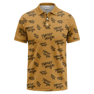 custom logo repeat typography minimalist polo shirt