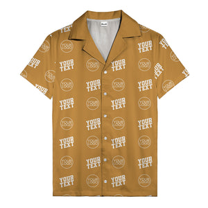 custom logo & text repeat pattern personalized hawaiian shirt