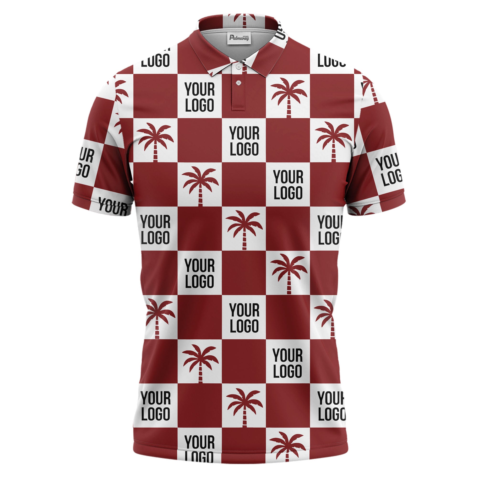 checkered palm tree polo shirt custom polo shirt