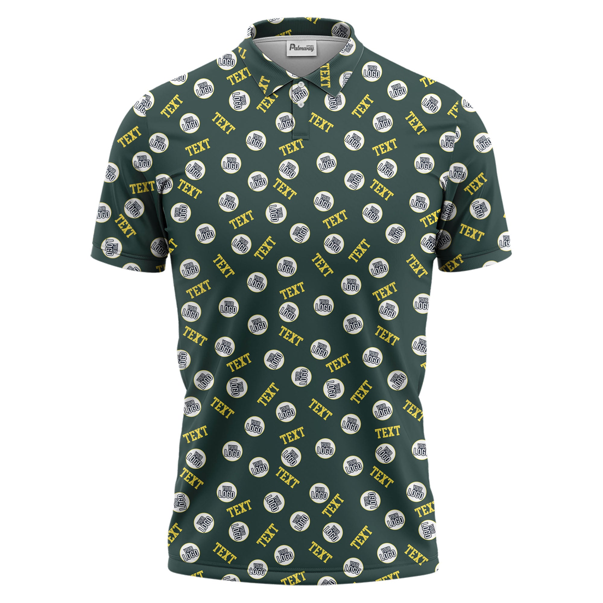 custom logo text polo shirt hawaiian shirt