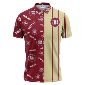custom multi color geometric logo stripe men's golf polo shirt